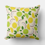 Lemon Lime Coconut And Mint Happy Cheerful Pattern Throw Pillow at Zazzle