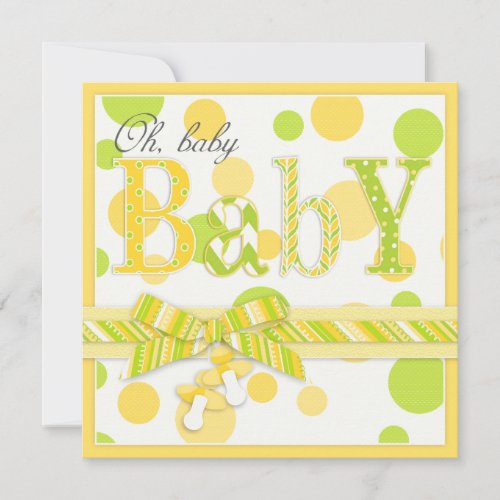Lemon Lime Dots Baby Shower Invitations