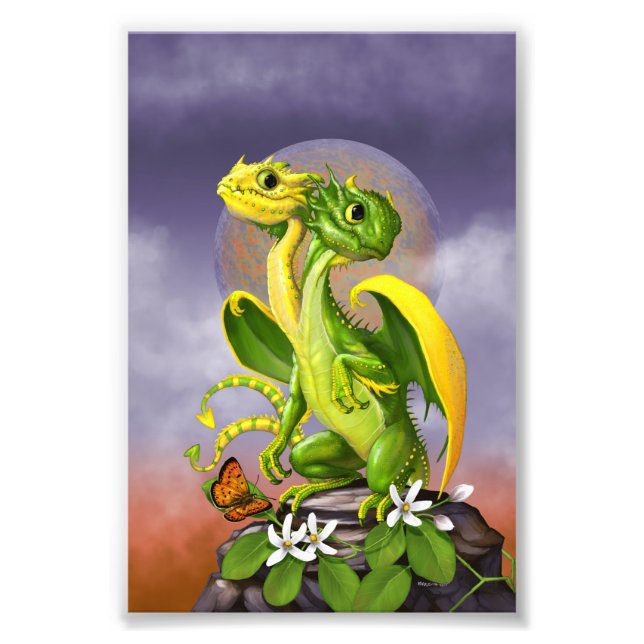 Lemon Lime Dragon 4x6 Print (Front)