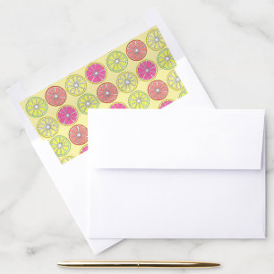 Lemon Lime Grapefruit Orange Citrus Fruit Slices Envelope Liner
