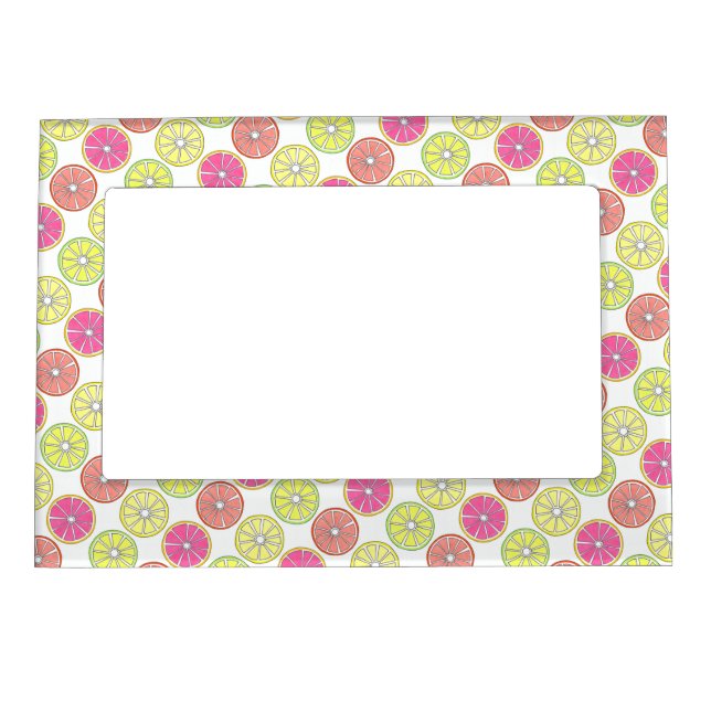 Lemon Lime Grapefruit Orange Citrus Fruit Slices Magnetic Frame (Front)