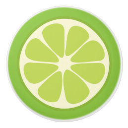Lemon Lime Green Juicy Summer Citrus Fruit Slice Ceramic Knob