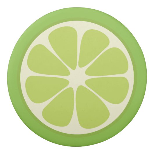 Lemon Lime Green Juicy Summer Citrus Fruit Slice Eraser (Back)