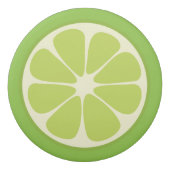 Lemon Lime Green Juicy Summer Citrus Fruit Slice Eraser (Front)