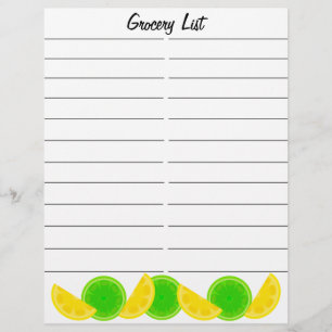 Lemon Lime Grocery Shopping List Flyer