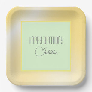 Lemon Lime "Happy Birthday" Paper Plate