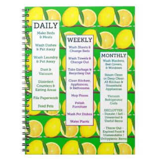 Lemon Lime Happy Home Cleaning Notebook