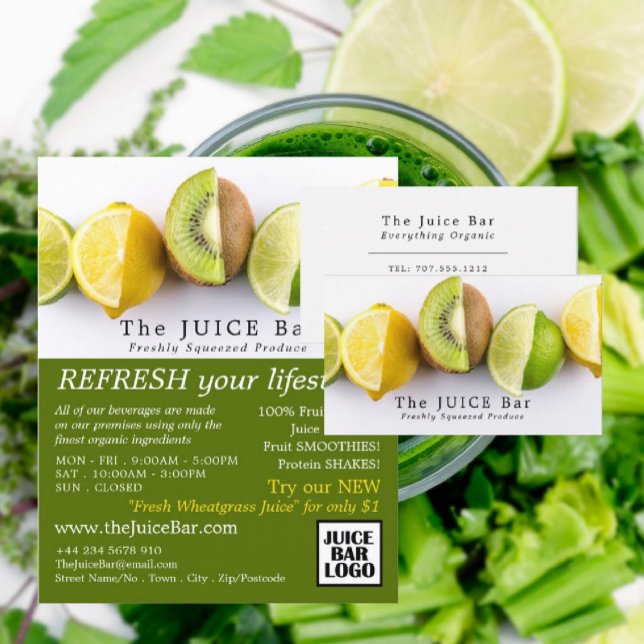 Lemon, Lime & Kiwi, Juice Bar Business Card (Creator Uploaded)