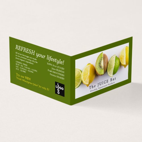 Lemon Lime  Kiwi Juice Bar Detailed Business Card