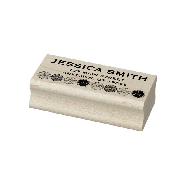 Lemon Lime Orange Grapefruit Citrus Fruit Address Rubber Stamp (Stamp)