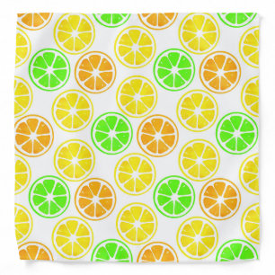 Lemon Lime Orange Slices Pattern Bandana