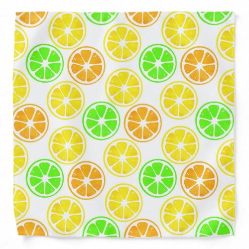 Lemon Lime Orange Slices Pattern Bandana