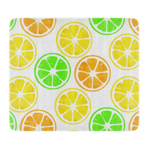 Lemon Lime Orange Slices Pattern   Cutting Board