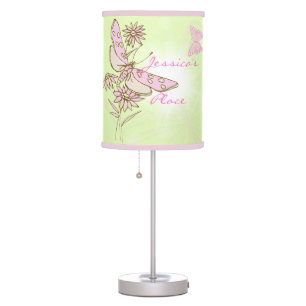 Lemon Lime Pink Butterfly Lamp-in-a-Box Table Lamp