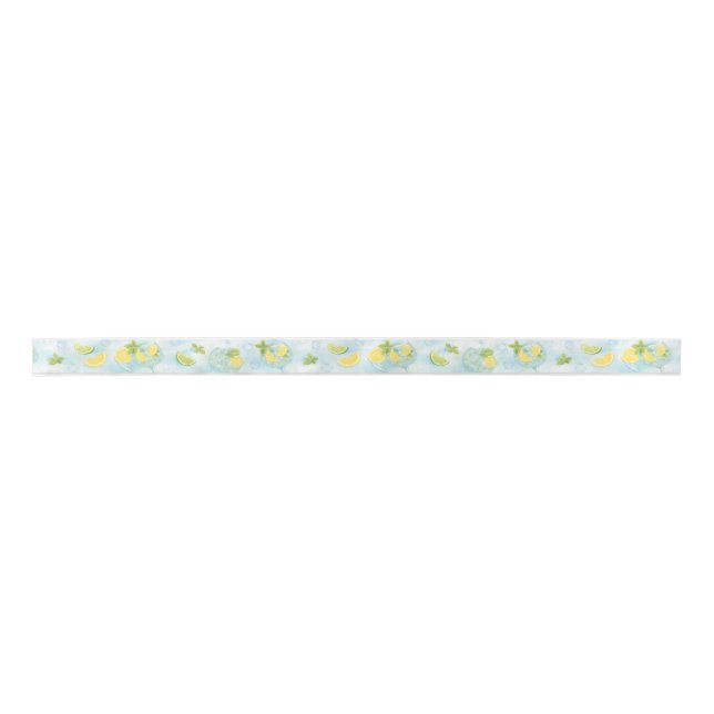 Lemon Lime Plaid Ribbon | Gin & Tonic Party Style (Front)