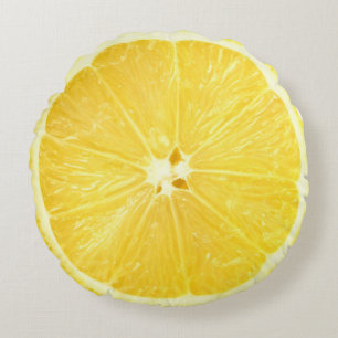 Lemon Lime Slice  Round Pillow