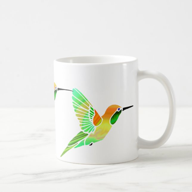 Lemon Lime Sorbet Hummingbirds Coffee Mug (Right)