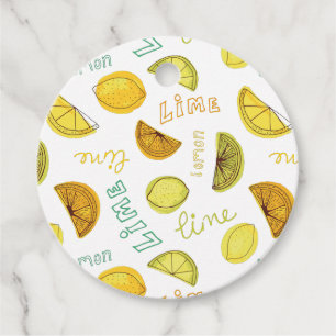 Lemon & Lime Zesty Fruit Pattern Favor Tags