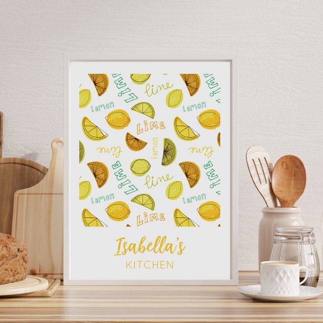 Lemon & Lime Zesty Fruit Pattern Poster (Creator Uploaded)