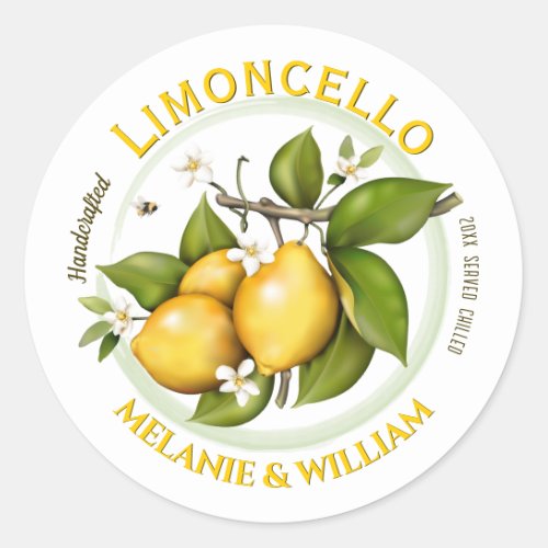 Lemon Limoncello Fruit Botanical Classic Round Sticker