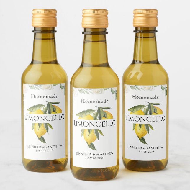 Lemon Limoncello Thank You Wedding Favor  Wine Label (Bottles)