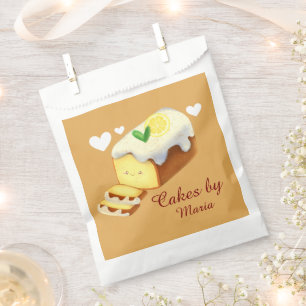 Lemon Loaf Cake Bread With Icing Favor Bag