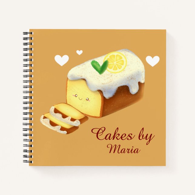 Lemon Loaf Cake Bread With Icing Notebook (Front)