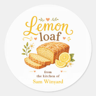 Lemon Loaf Homemade Baking From the Kitchen Classic Round Sticker