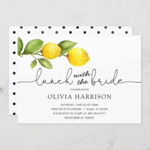 Lemon Lunch with the Bride Shower Invitation
