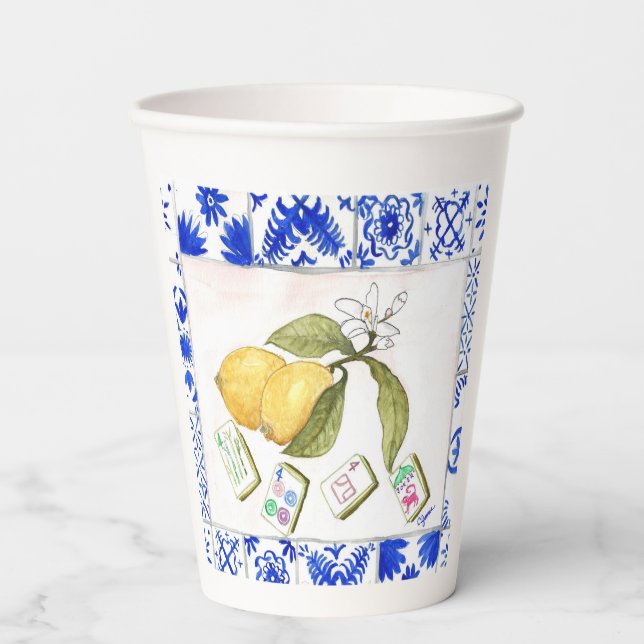 lemon mahjong  paper cups (Front)