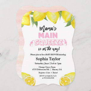 Lemon Main Squeeze Baby Shower Invitation