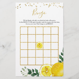 lemon main squeeze Bingo bridal shower games