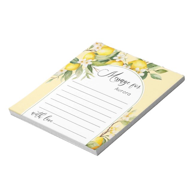 Lemon main squeeze birthday time capsule message notepad (Rotated)