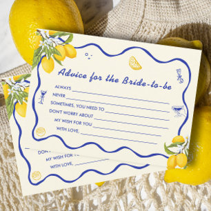 Lemon Main Squeeze Bridal Shower Advice Card