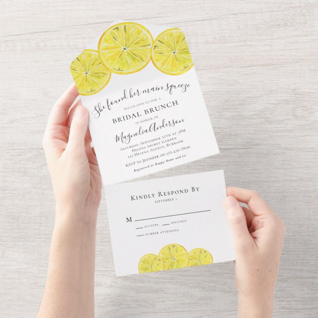 Lemon Main Squeeze Bridal Shower All In One Invitation (Tearaway)