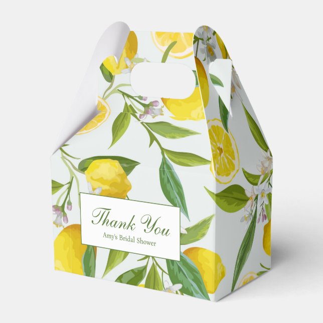 Lemon Main Squeeze Bridal Shower Favor Box (Front Side)