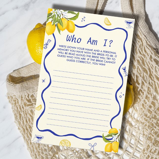 Lemon Main Squeeze Bridal Shower Guess Who Game (Creator Uploaded)