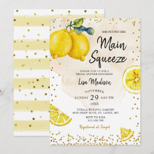 Lemon main squeeze Bridal shower invitation