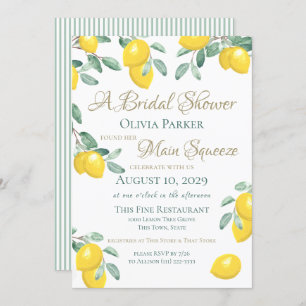 Lemon Main Squeeze Bridal Shower Invitation