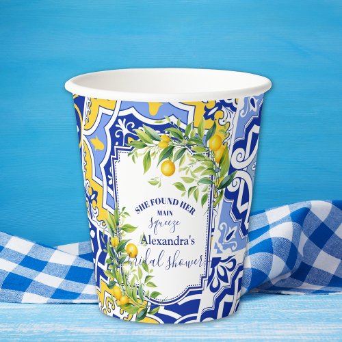Lemon Main Squeeze Bridal Shower  Paper Cups