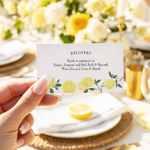 Lemon Main Squeeze Bridal Shower Registry Card
