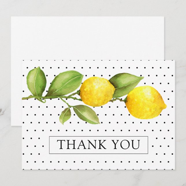 Lemon Main Squeeze Bridal Shower Thank You (Front/Back)