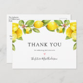 Lemon Main Squeeze Bridal Shower Thank You Postcard (Front/Back)