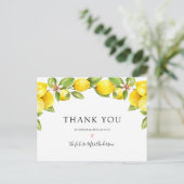 Lemon Main Squeeze Bridal Shower Thank You Postcard (Standing Front)