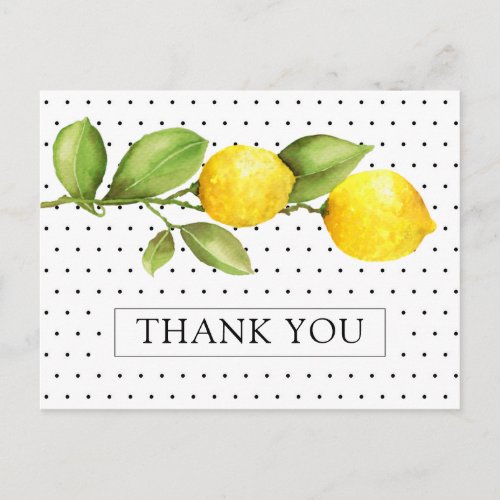 Lemon Main Squeeze Bridal Shower Thank You Postcard