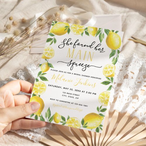 Lemon Main Squeeze Bridal Shower Wedding Budget In Invitation