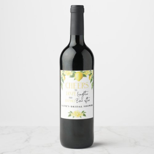 Lemon Main Squeeze Bridal Shower Wedding Favor Wine Label