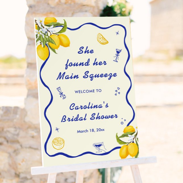 Lemon Main Squeeze Bridal Shower Welcome  Foam Board (Creator Uploaded)