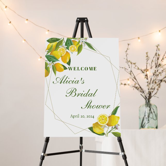 Lemon Main Squeeze Bridal Shower Welcome Sign (In Situ (Stand))