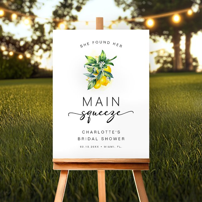 Lemon Main Squeeze Bridal Shower Welcome Sign (Creator Uploaded)